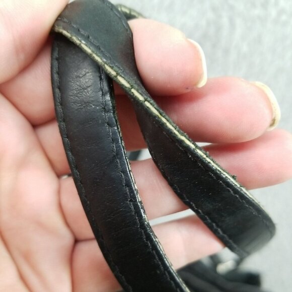 Fossil Purse Womens12x10x4 Vintage Black Leather Double Strap Shoulder Bag *Read - Picture 3 of 7